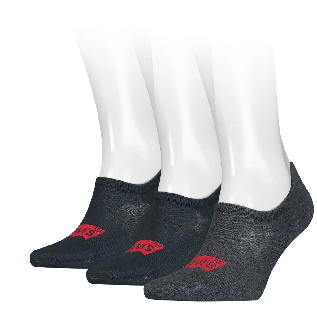 Levi's Heren Footies High Cut Batwing Logo 3-Pack Denim