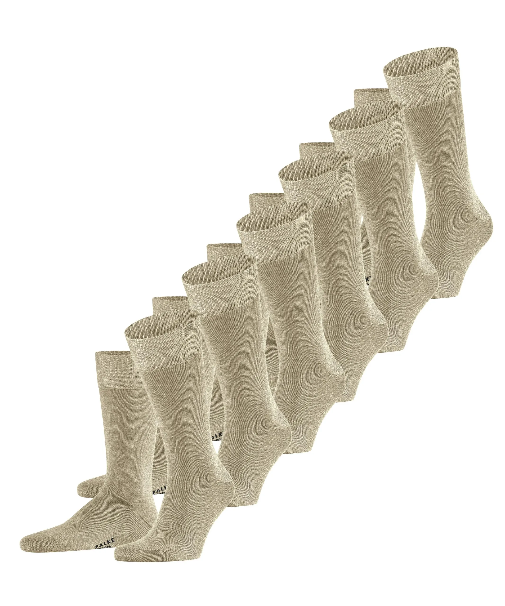 FALKE Herensokken Happy 6-Pack Sand Melange