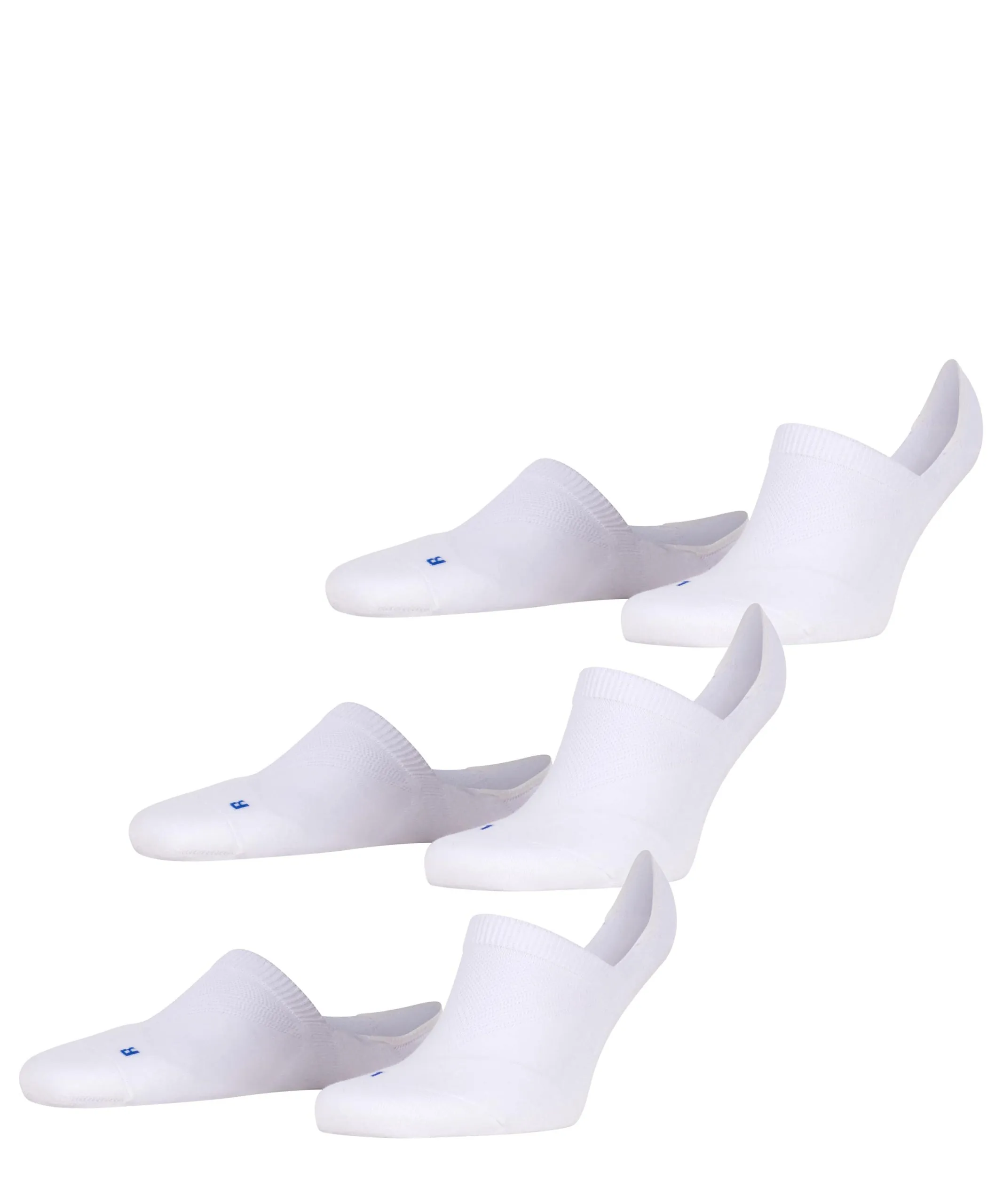 FALKE Unisex Footies High Cut Cool Kick Invisible 3-pack Wit