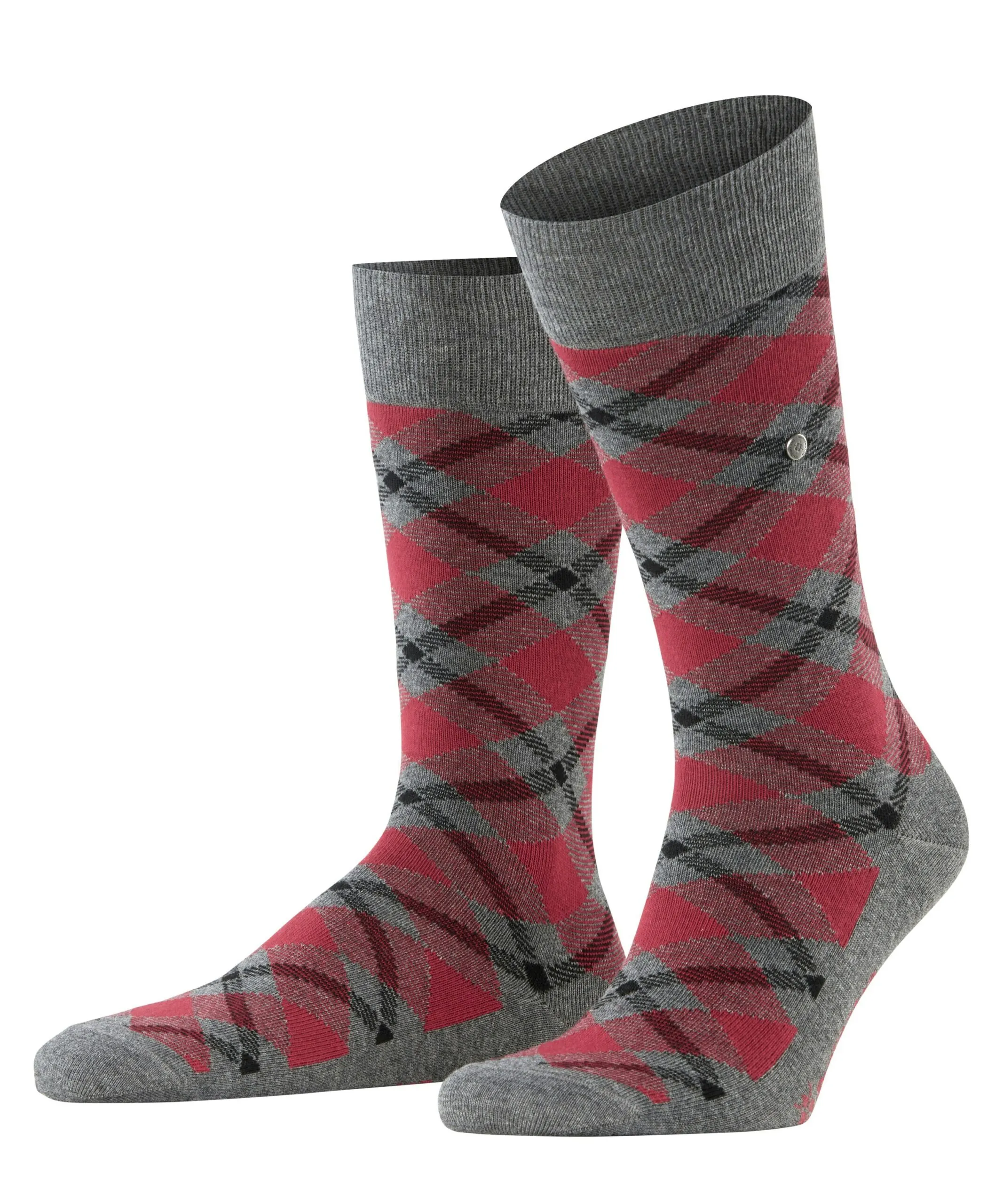 Burlington Herensokken Tartan Dark Grey