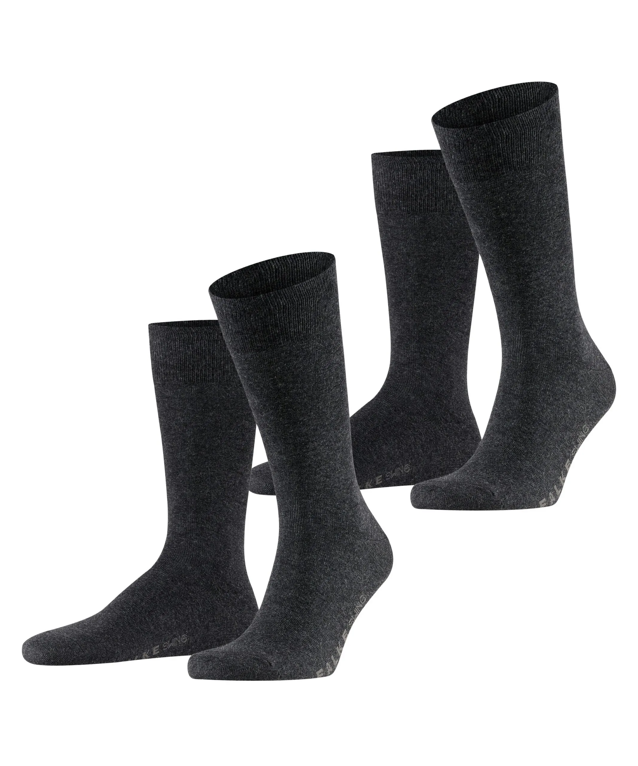 FALKE Herensokken Swing 2-Pack Antraciet