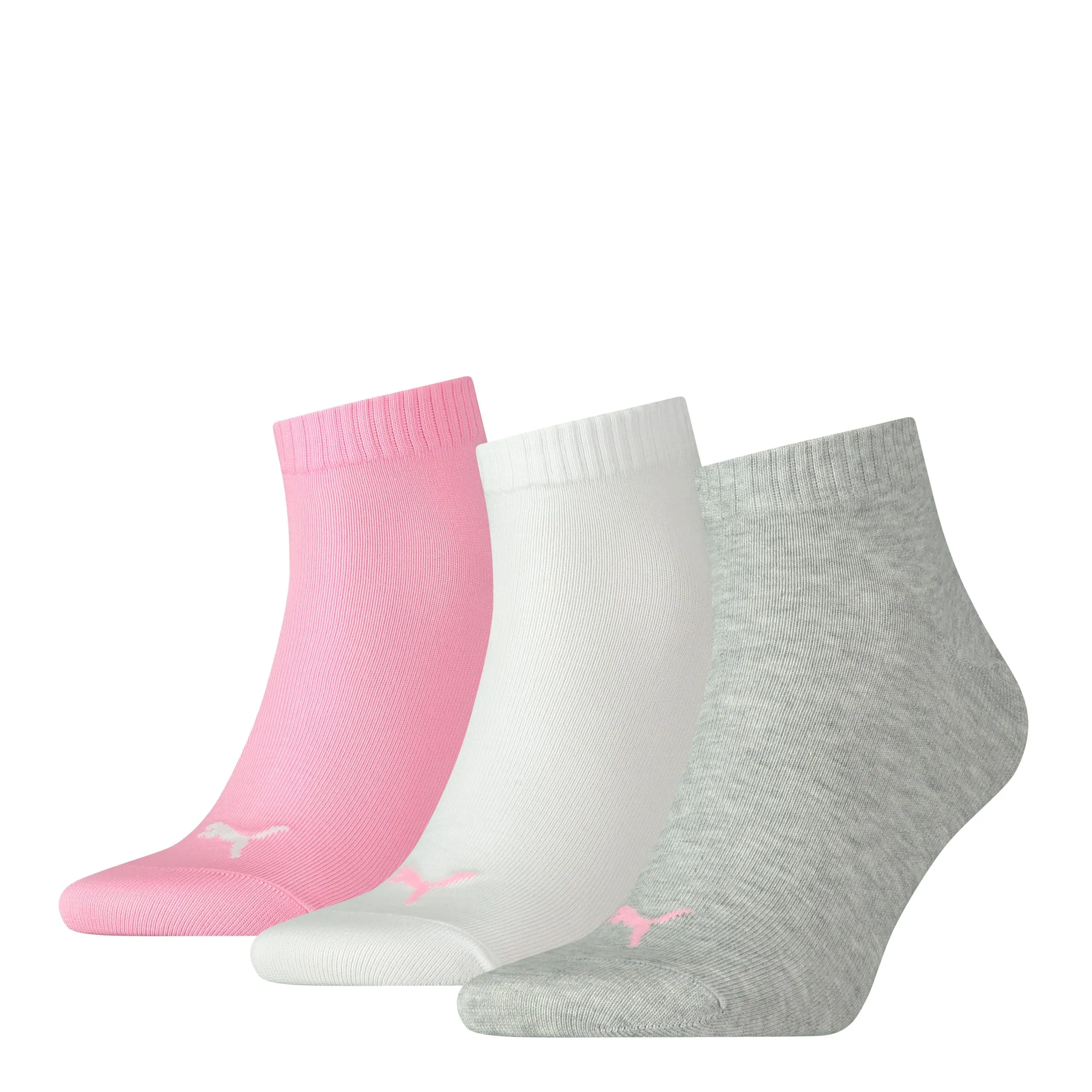 PUMA Quartersokken Unisex 3-Pack Prism Pink