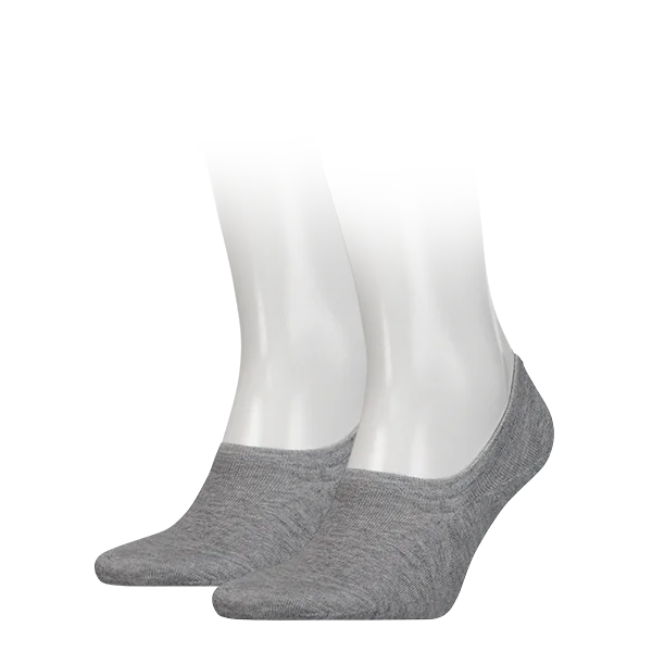Tommy Hilfiger Heren Footies High Cut 2-Pack Middle Grey Melange