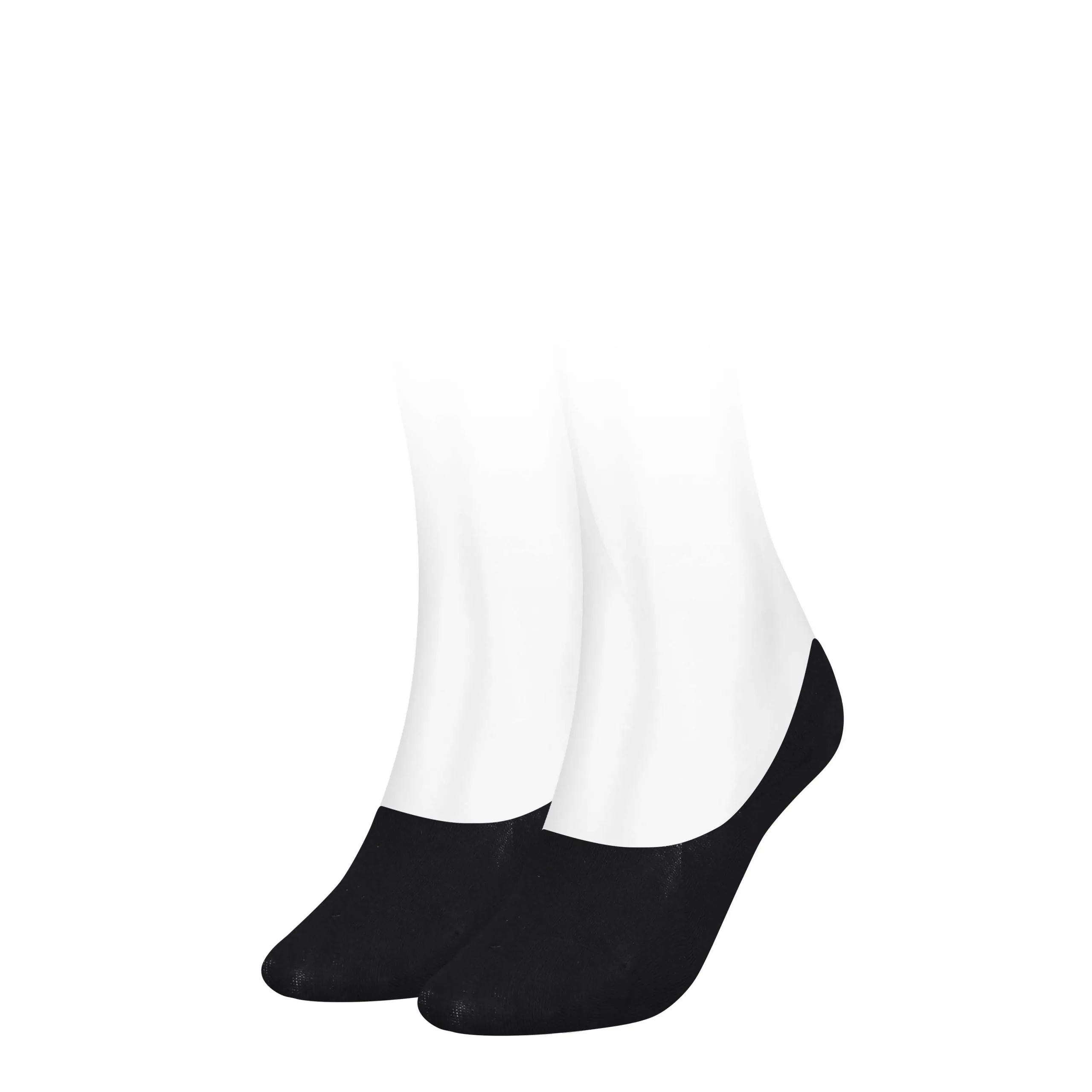 Tommy Hilfiger Dames Footies High Cut 2-Pack Zwart