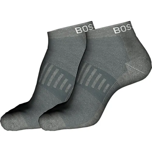 Hugo Boss Heren Sneakersokken 2-Pack Grijs