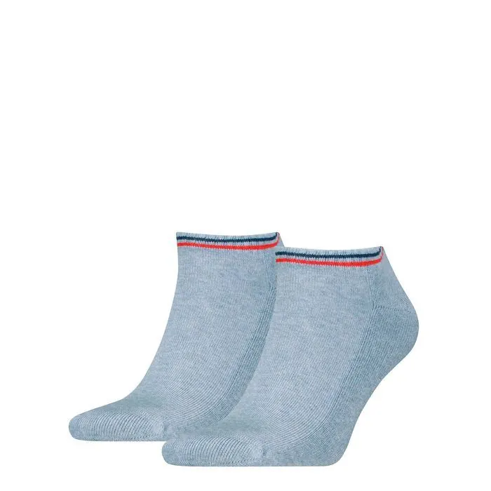 Tommy Jeans Unisex Iconic Sneakersokken 2-Pack Light Blue Melange