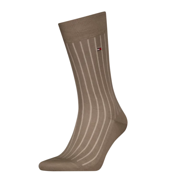 Tommy Hilfiger Herensokken Premium Rib Fil D'ecosse Taupe