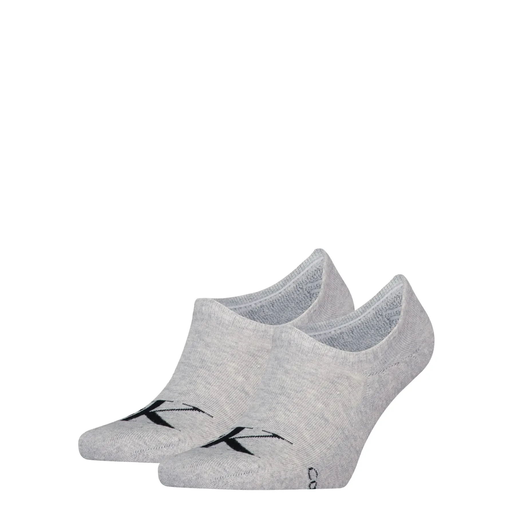 Calvin Klein Jeans Heren Footies 2-Pack Monogram Grijs