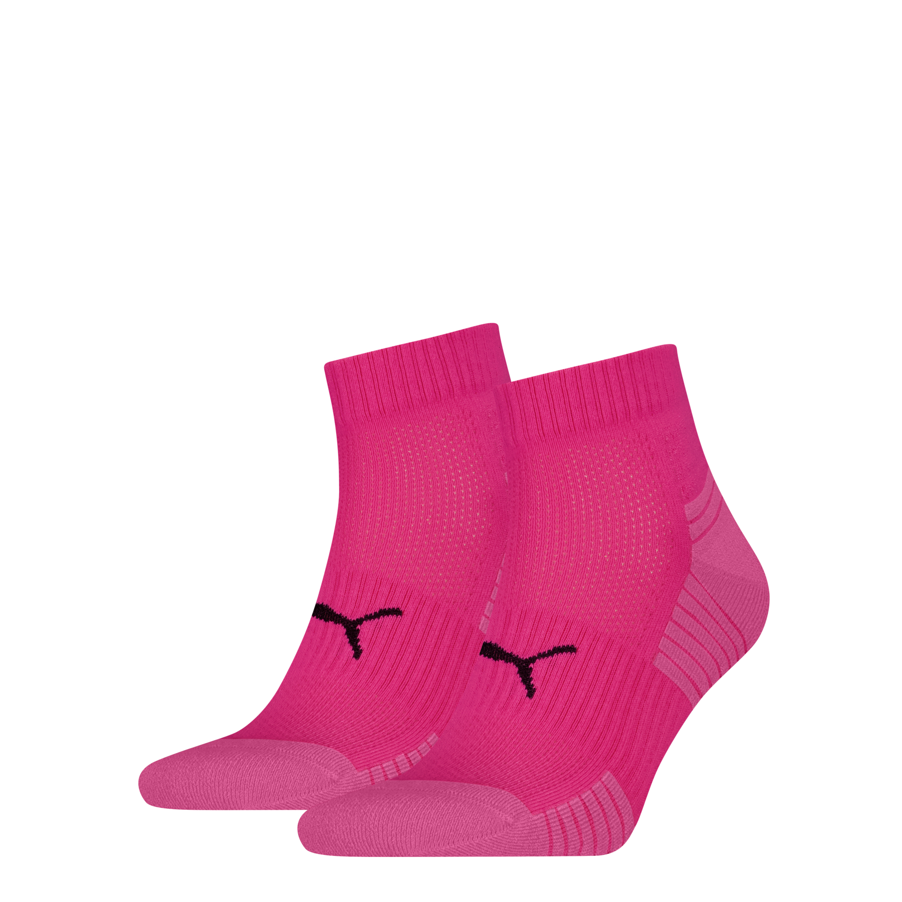 PUMA Sport Cushioned Quartersokken Unisex 2-Pack Coral