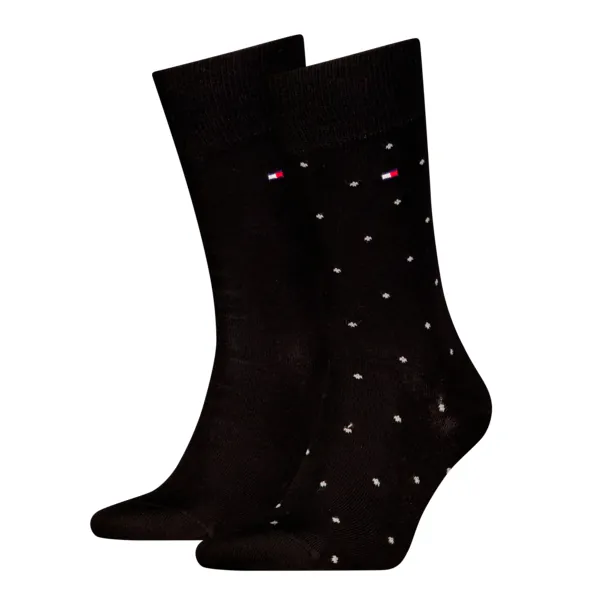 Tommy Hilfiger Herensokken Dots 2-Pack Zwart