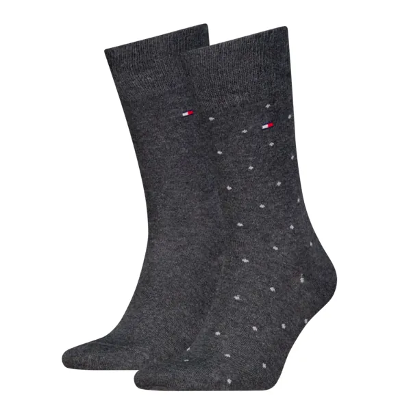 Tommy Hilfiger Herensokken Dots 2-Pack Antraciet