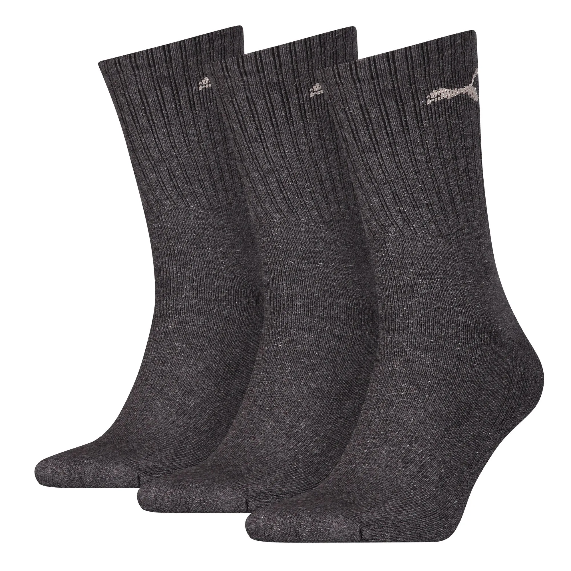 PUMA Unisex Sportsokken 3-Pack Antraciet