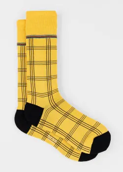 Paul Smith Herensokken Damon Check Geel
