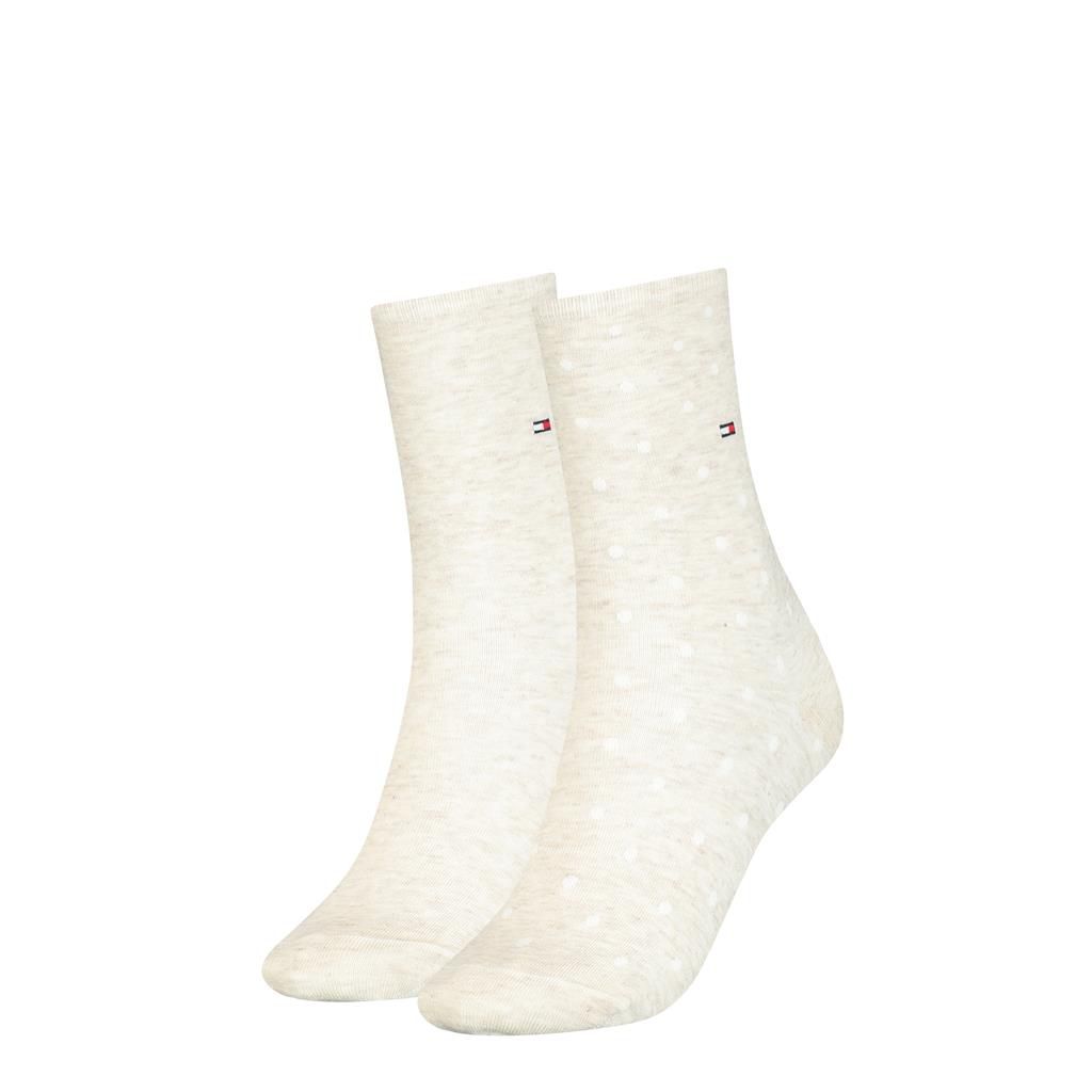 Tommy Hilfiger Damessokken Dots 2-Pack Light Beige