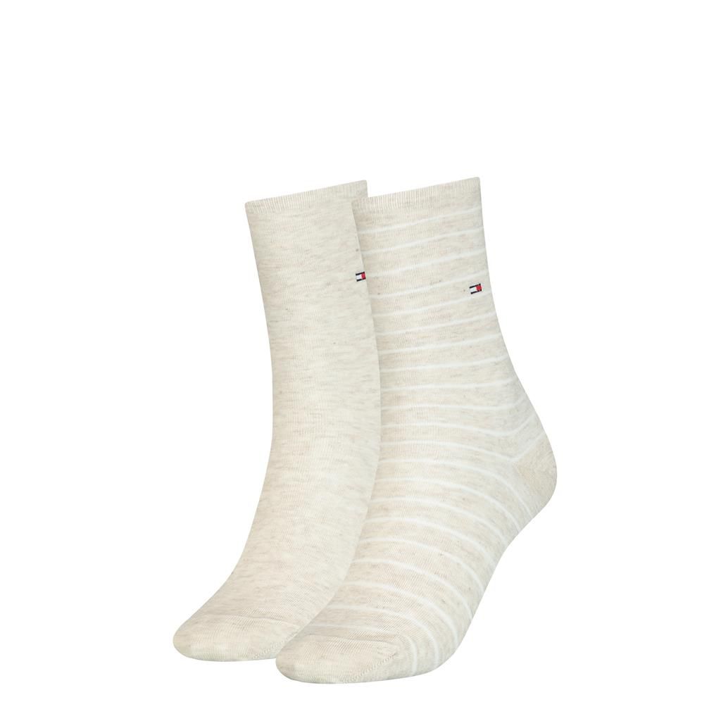 Tommy Hilfiger Damessokken Small Stripe 2-Pack Light Beige