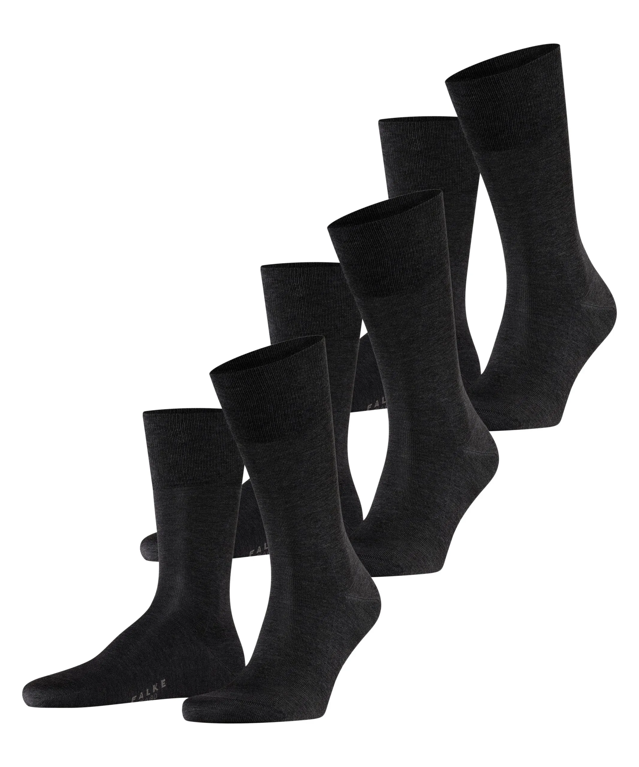 FALKE Herensokken Tiago 3-pack Antraciet