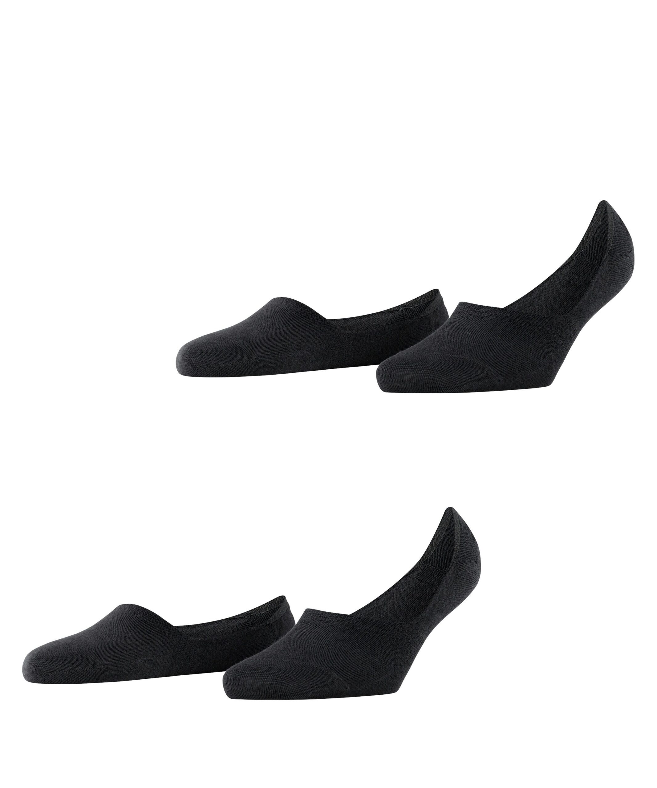 Burlington Dames Footies Mid Cut Everyday 2-Pack Zwart