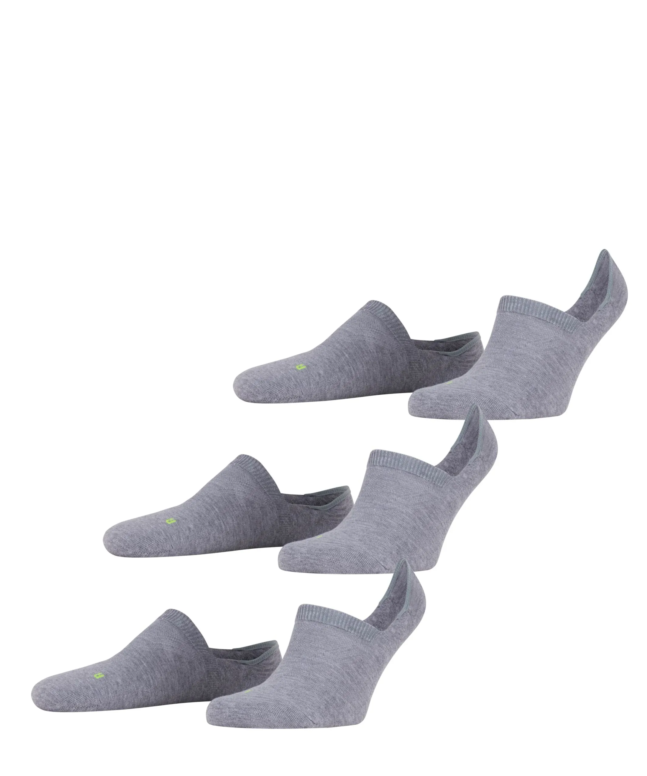 FALKE Unisex Footies High Cut Cool Kick Invisible 3-pack Grijs