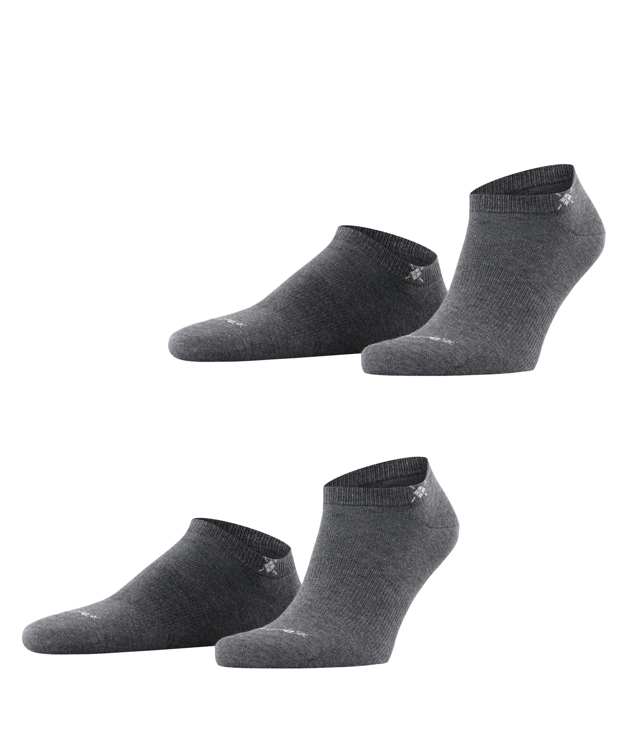 Burlington Heren Sneakersokken Everyday 2-Pack Antraciet