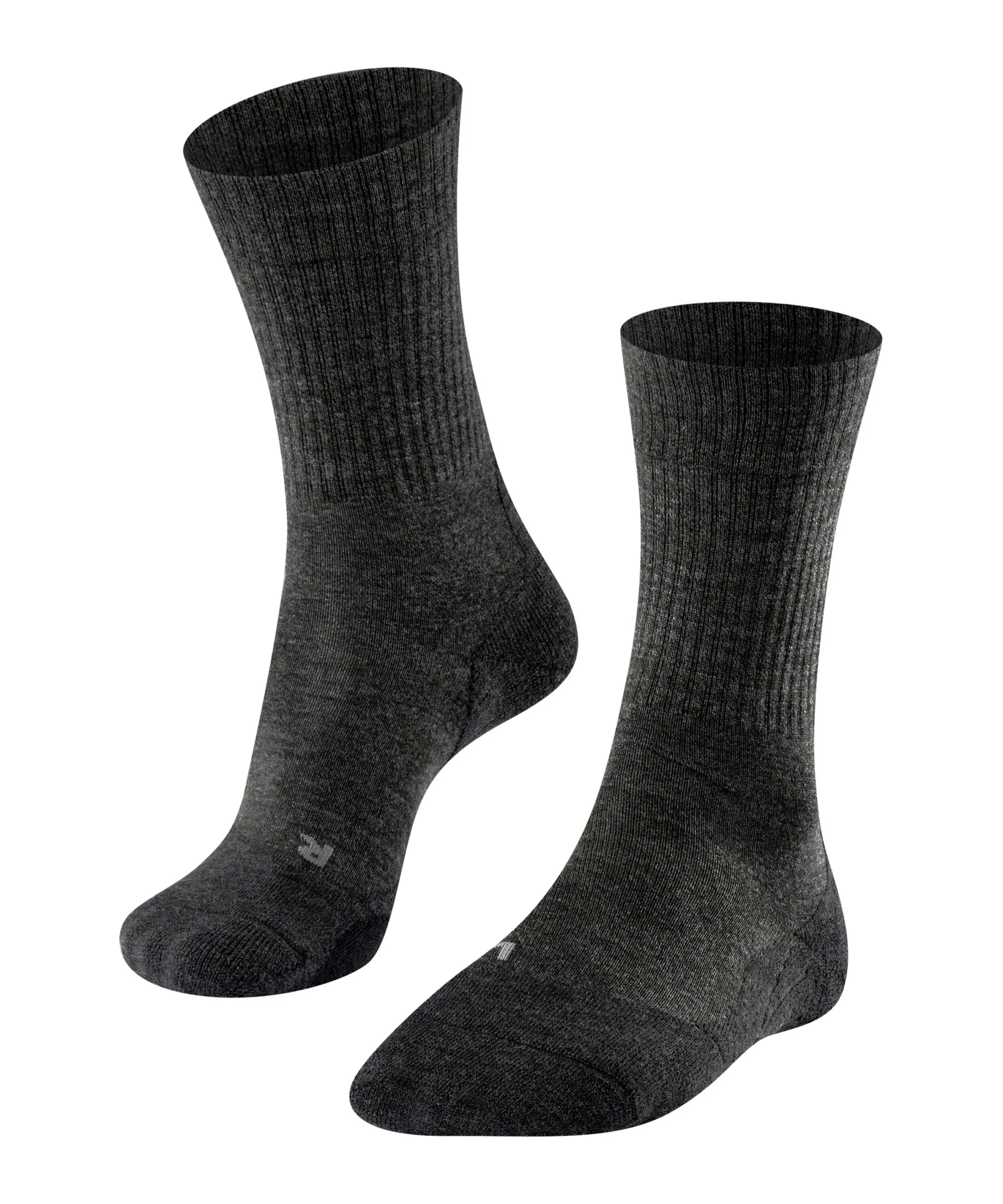 FALKE Heren Wandelsokken TK2 Wool Asphalt Melange