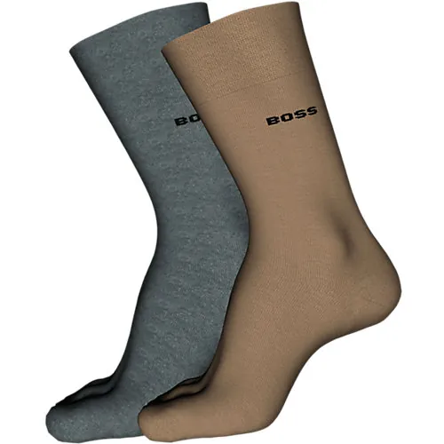 Hugo Boss Herensokken Classic 2-Pack Beige / Grijs