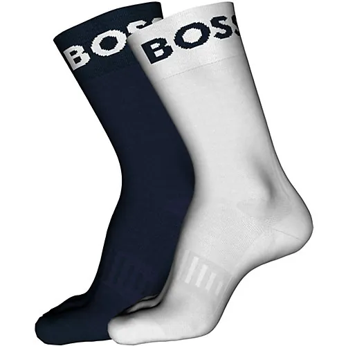 Hugo Boss Logo Sportsokken Zwart Blauw / Wit
