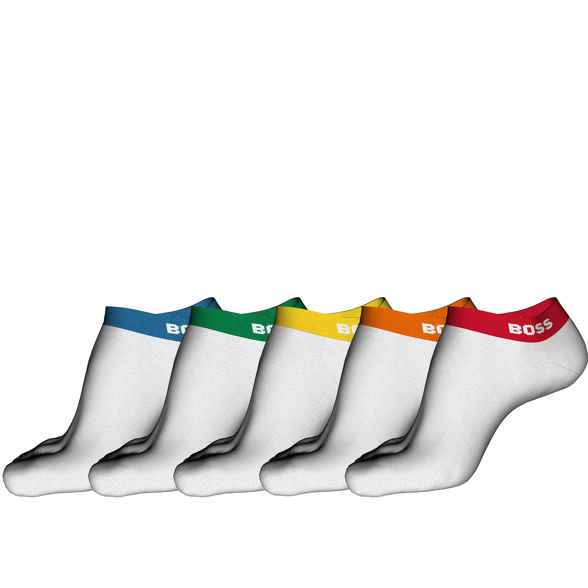 Hugo Boss Heren Sneakersokken 5-Pack Rainbow Wit