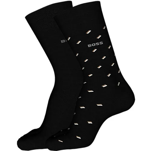 Hugo Boss Minipattern Herensokken 2-pack Zwart