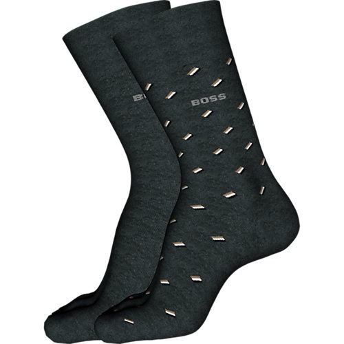 Hugo Boss Minipattern Herensokken 2-pack Antraciet