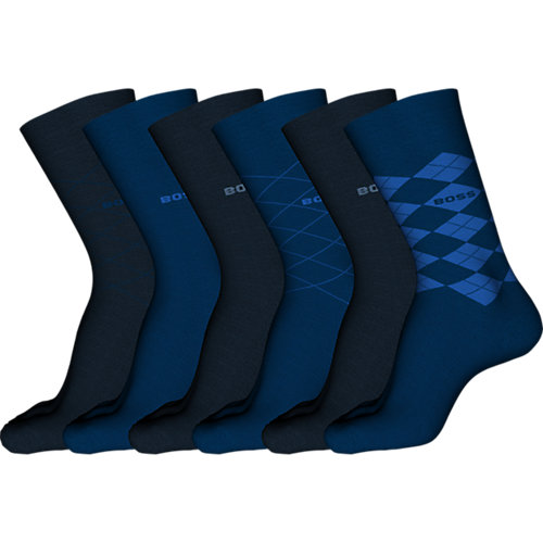 Hugo Boss Giftbox Herensokken 6-Pack Dark Navy