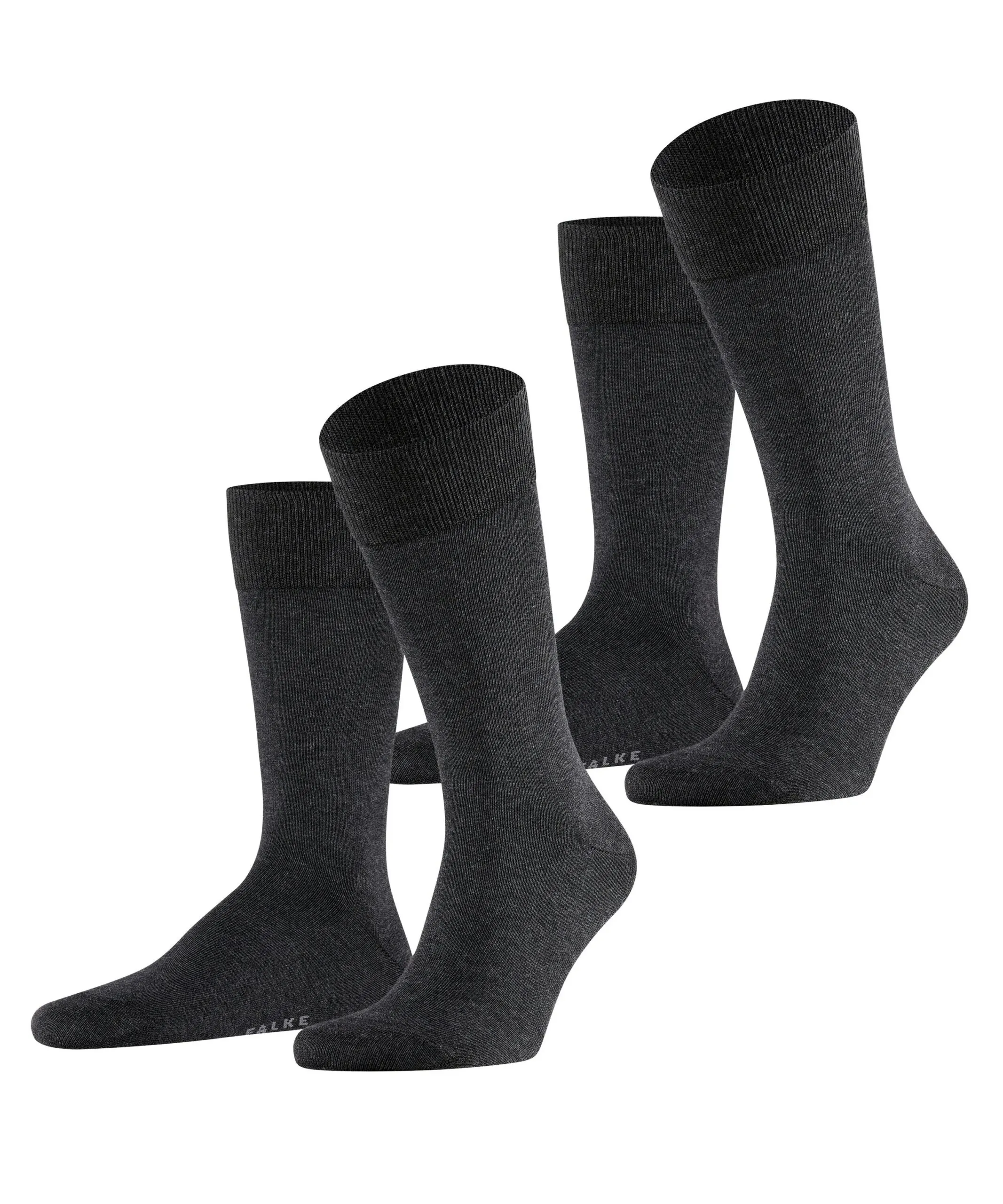 FALKE Herensokken Happy 2-Pack Antraciet