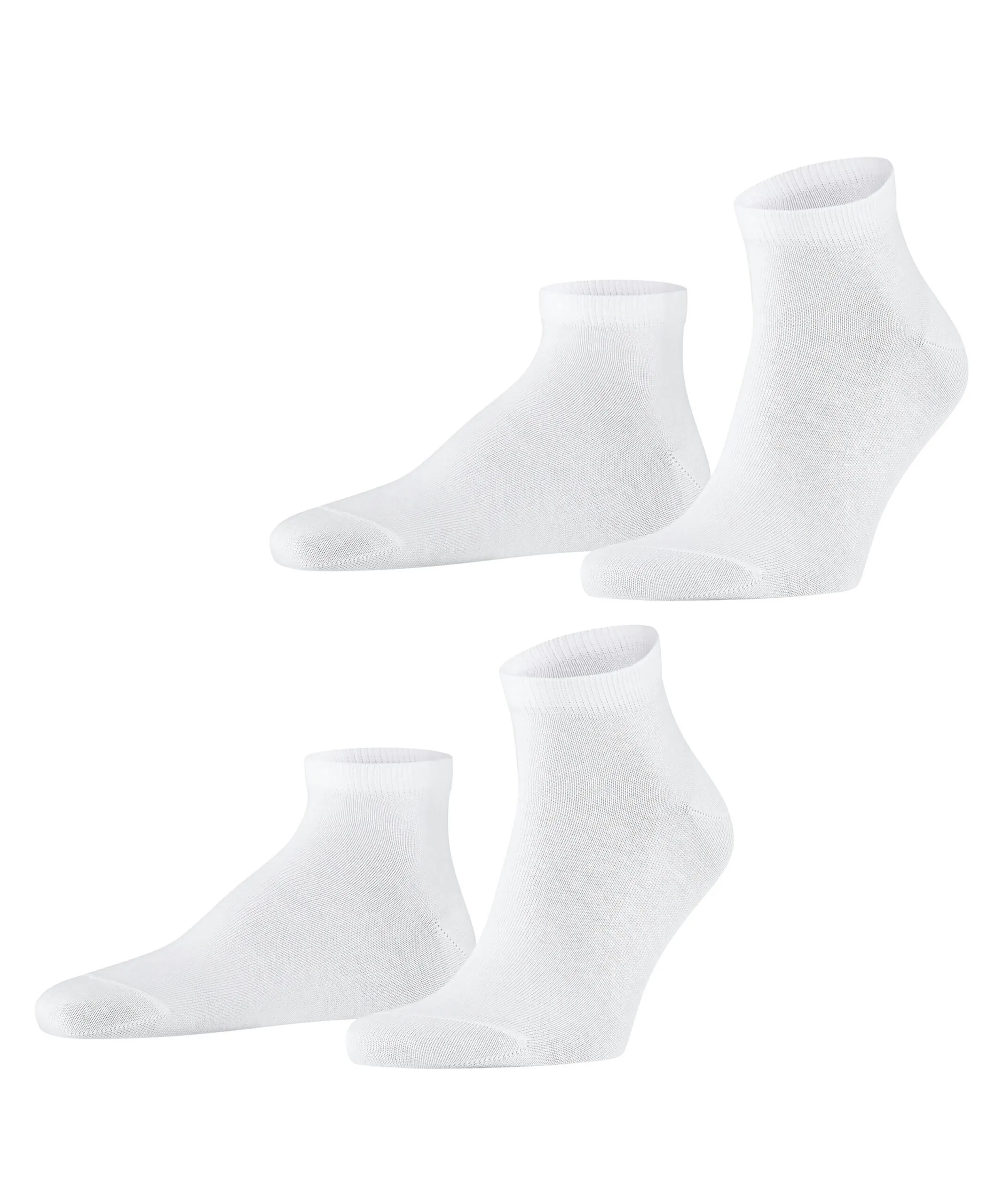 FALKE Heren Sneakersokken Happy 2-Pack Wit