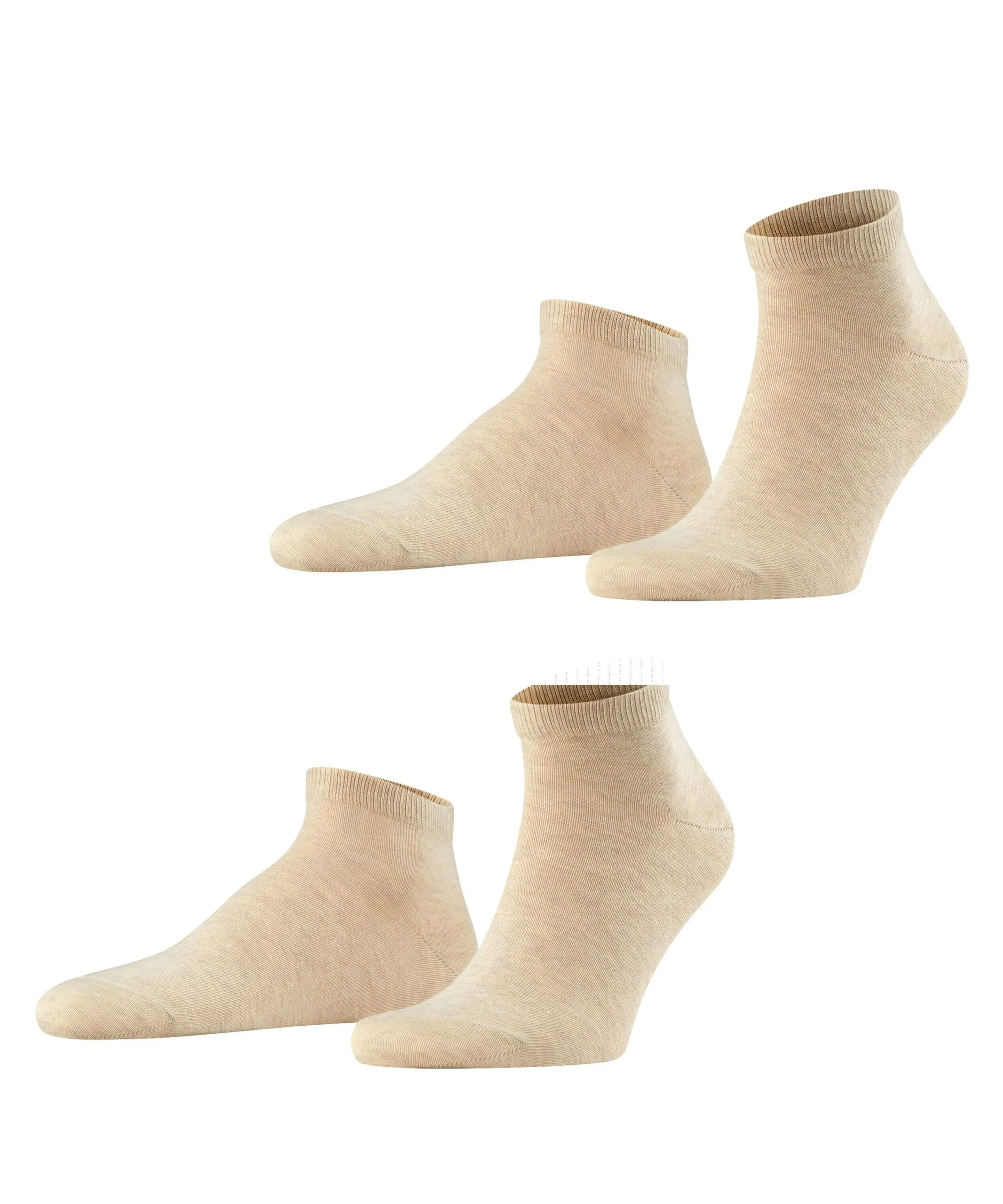FALKE Heren Sneakersokken Happy 2-Pack Sand