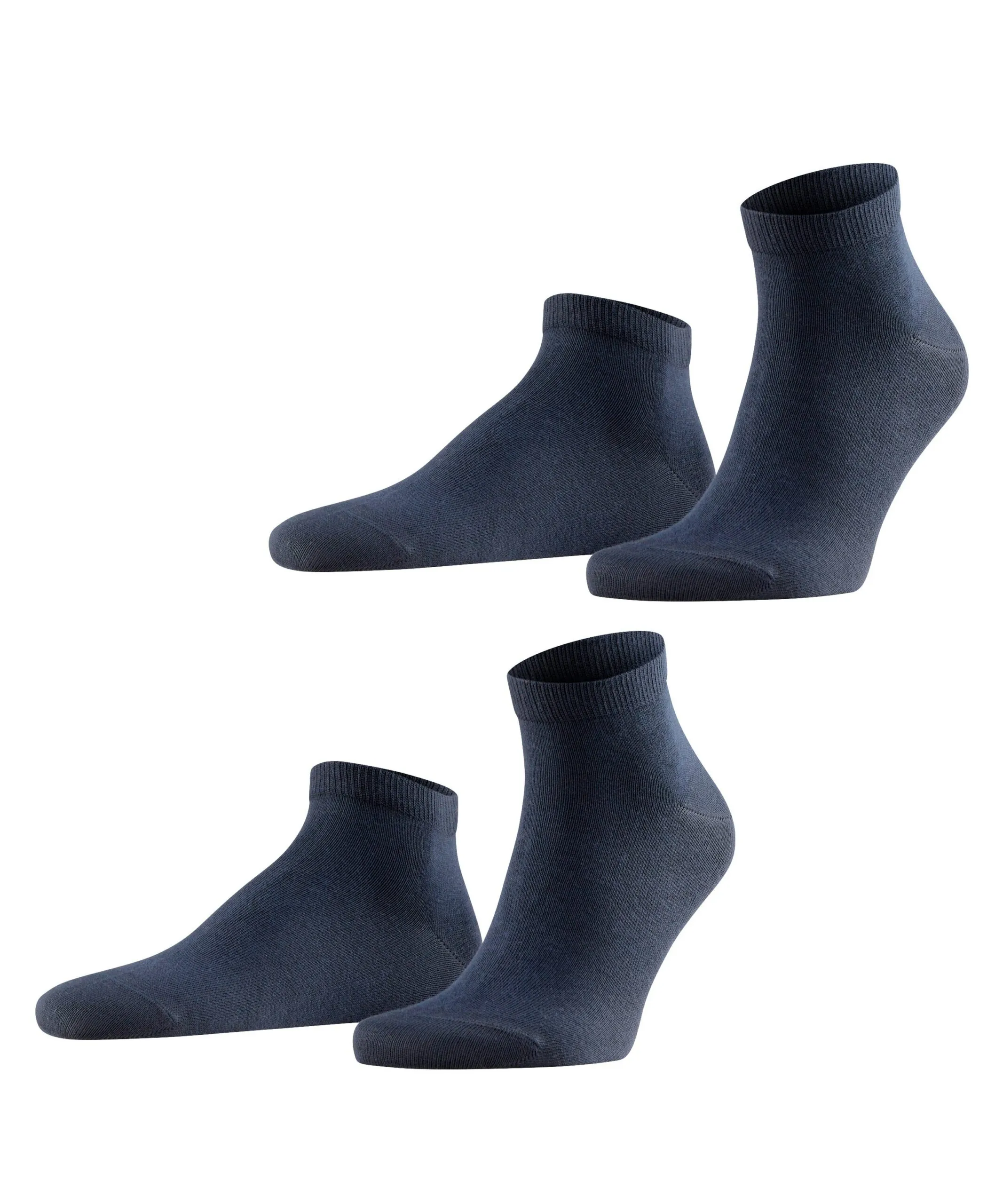 FALKE Heren Sneakersokken Happy 2-Pack Dark Navy