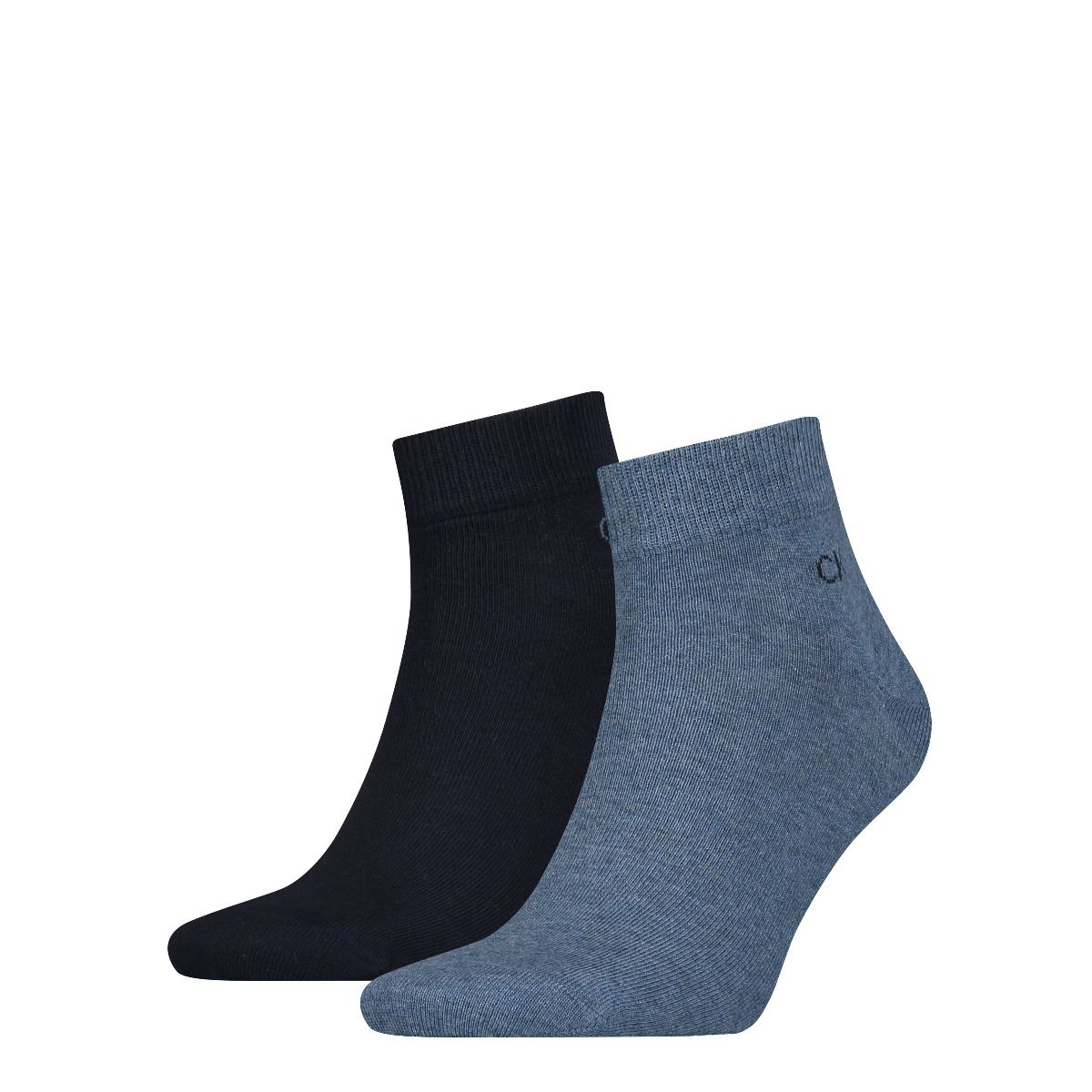 Calvin Klein Heren Quartersokken 2-Pack Denim Melange