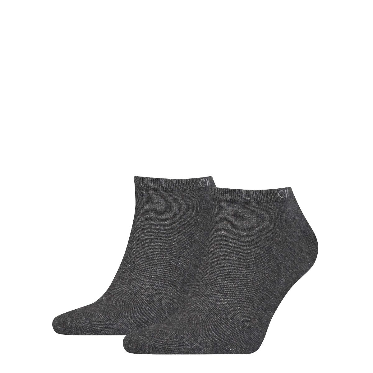 Calvin Klein Heren Sneakersokken 2-Pack Dark Grey Melange