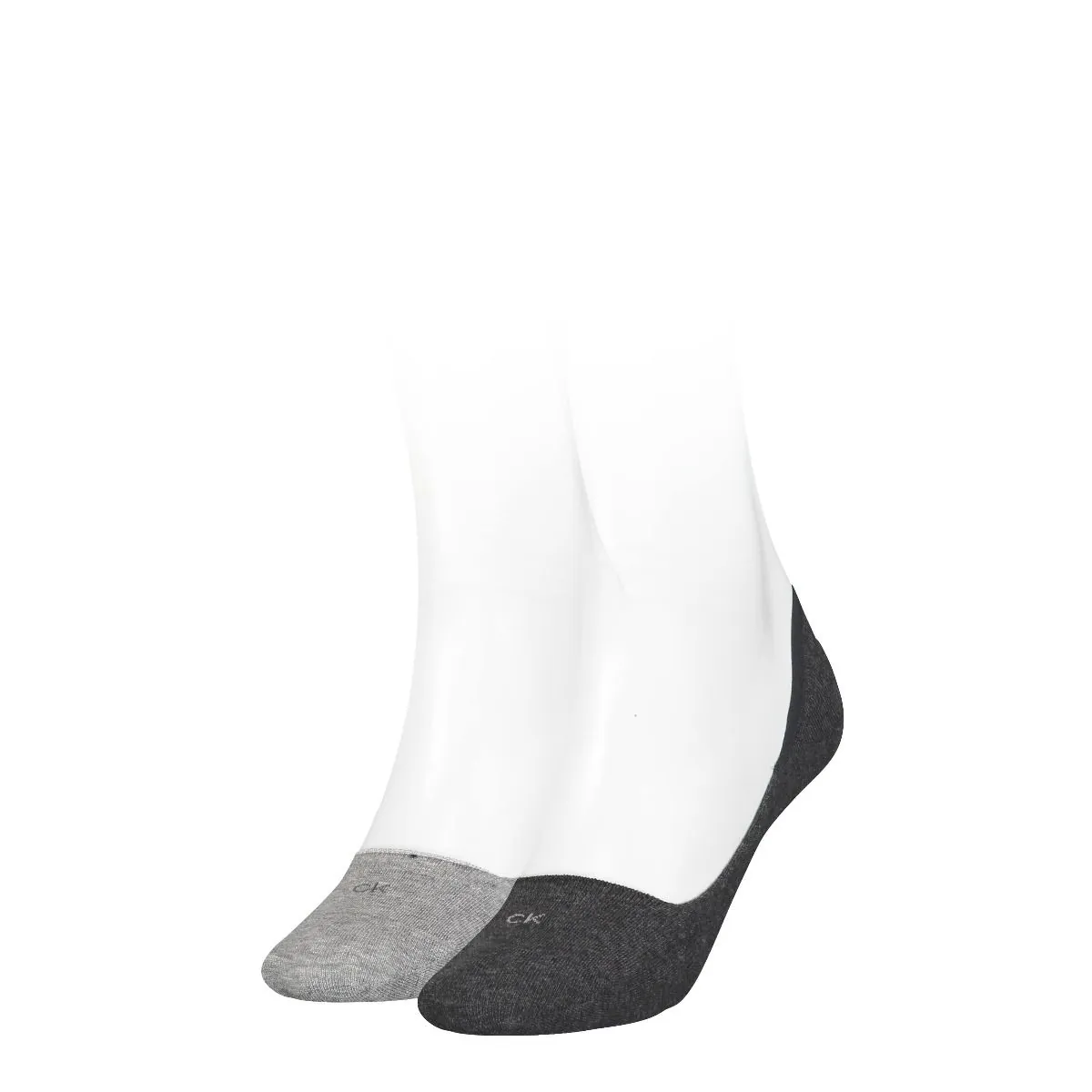 Calvin Klein Dames Footies Low Cut 2-Pack Dark Grey Melange