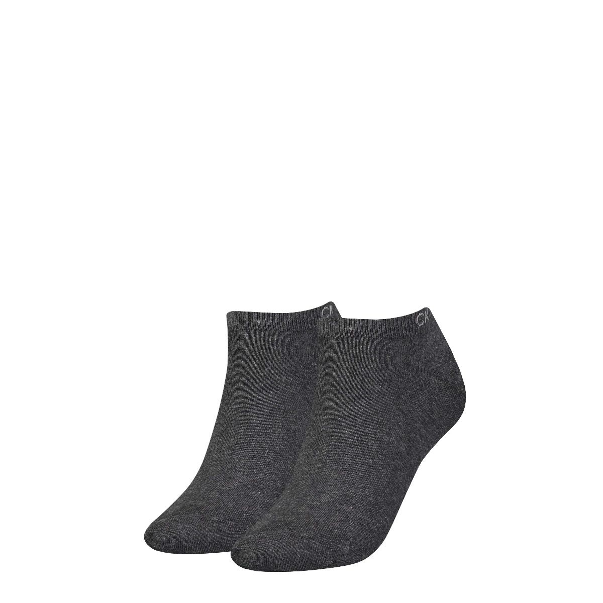 Calvin Klein Sneakersokken Dames 2-Pack Dark Grey Melange