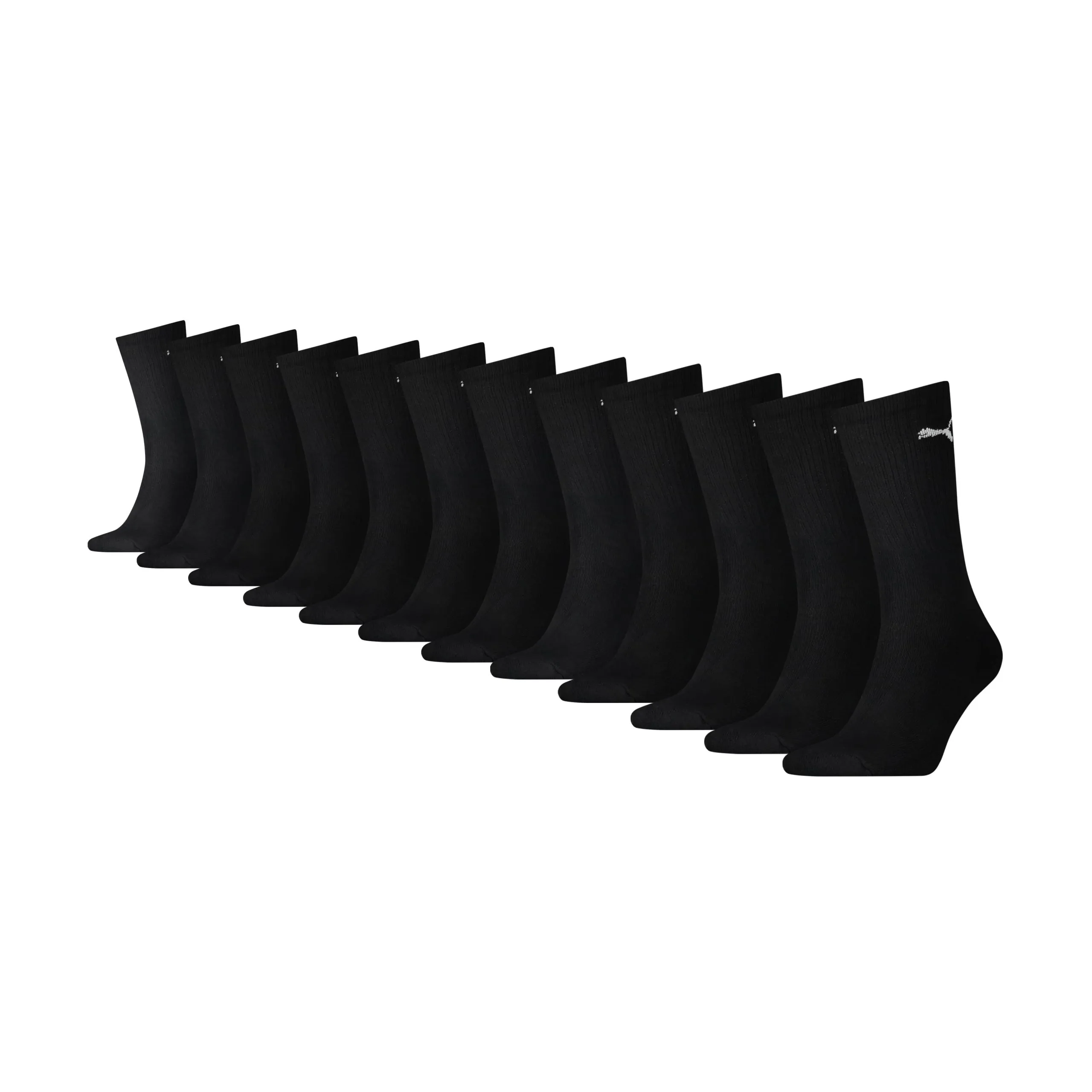 PUMA Unisex Sportsokken 12-Pack Zwart