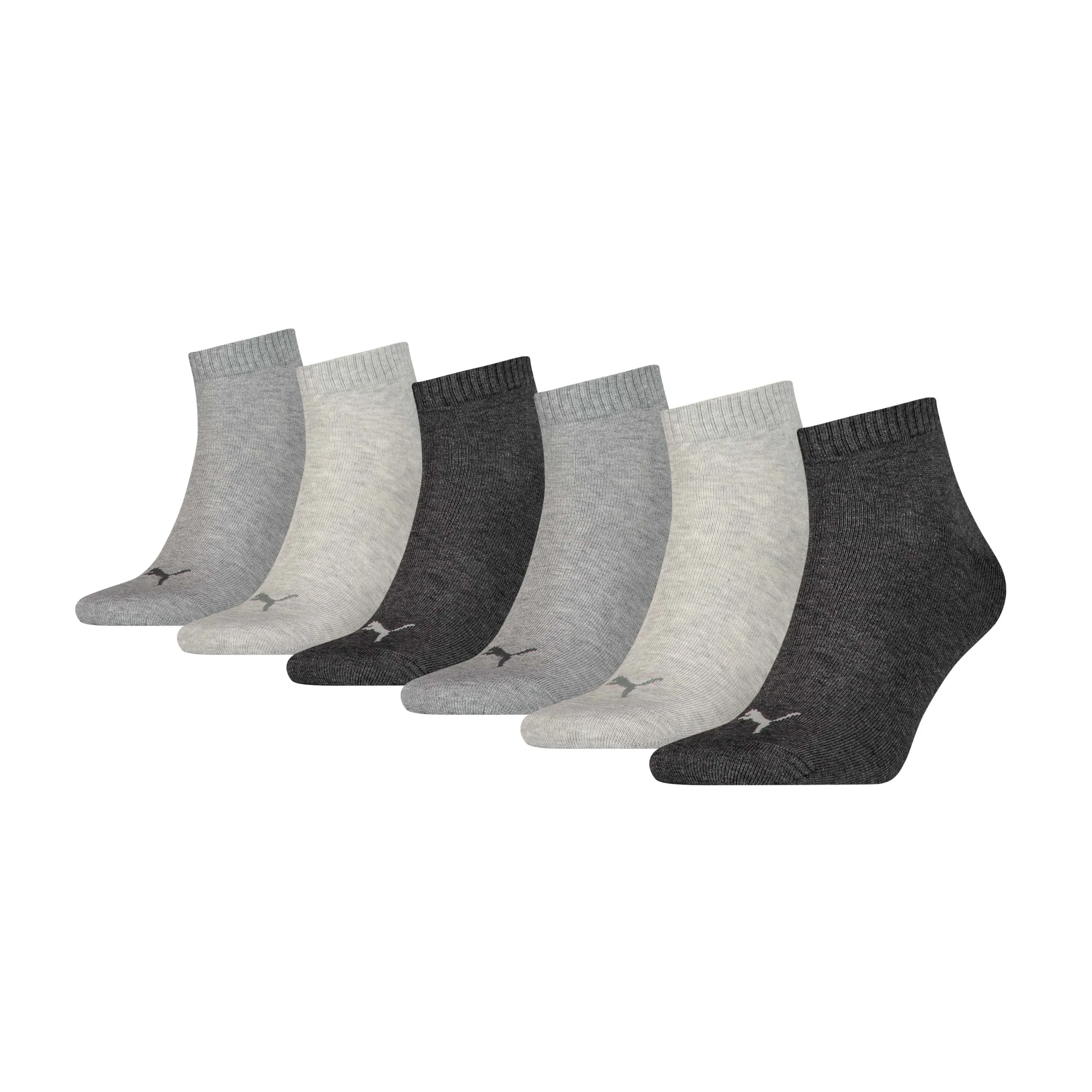 PUMA Quartersokken Unisex 6-Pack Grey Combo