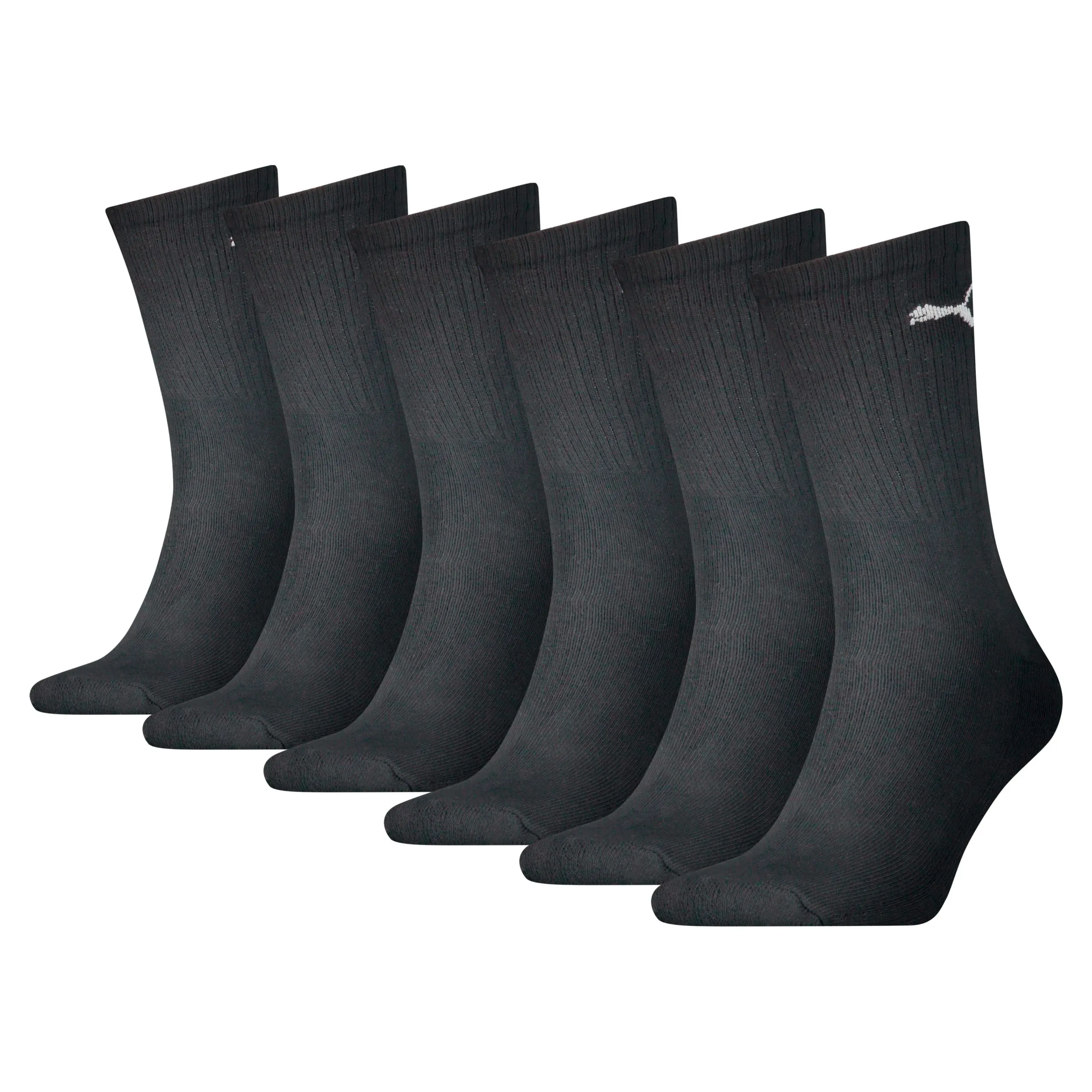 PUMA Unisex Sportsokken 6-Pack Zwart