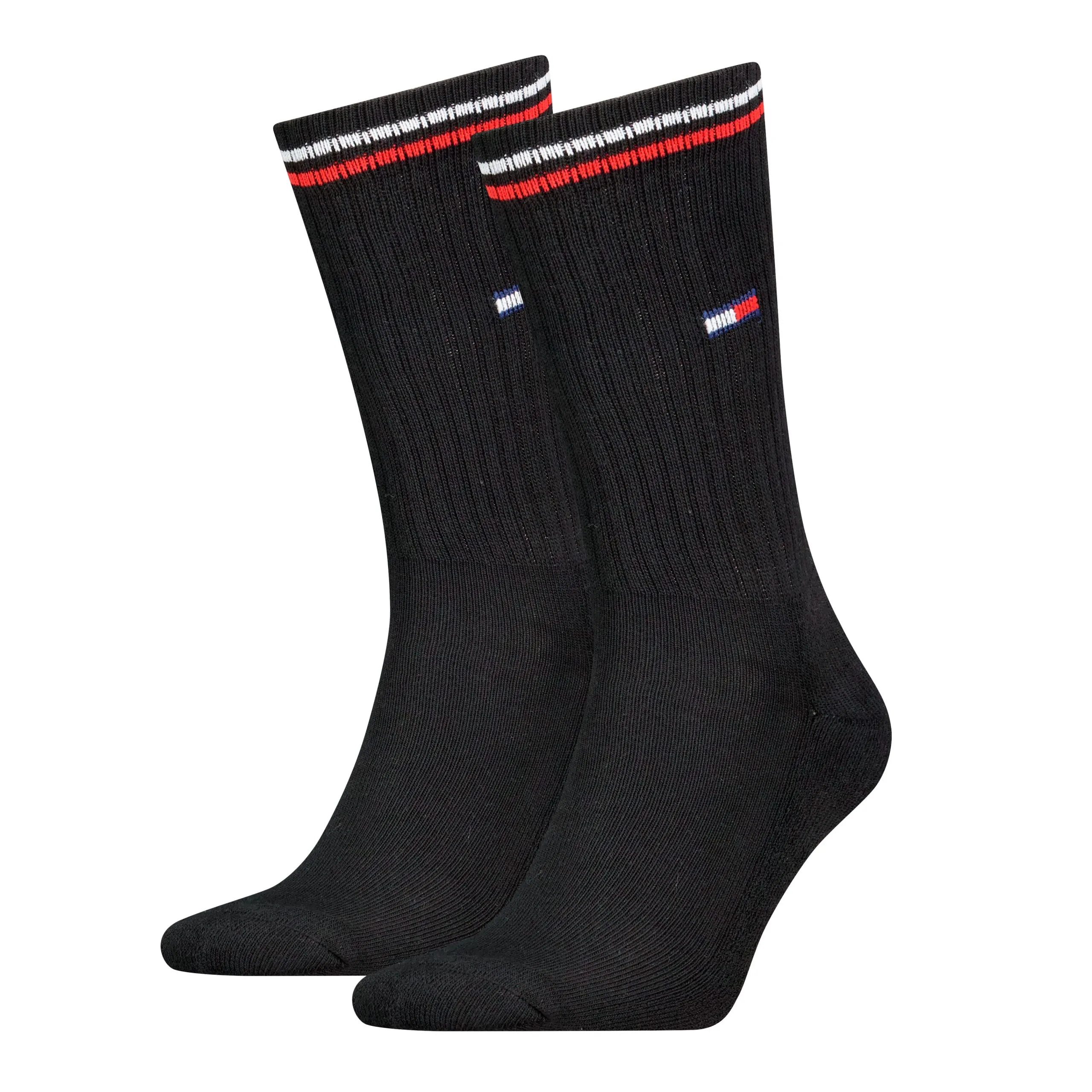 Tommy Jeans Unisex Iconic Sportsokken 2-Pack Zwart