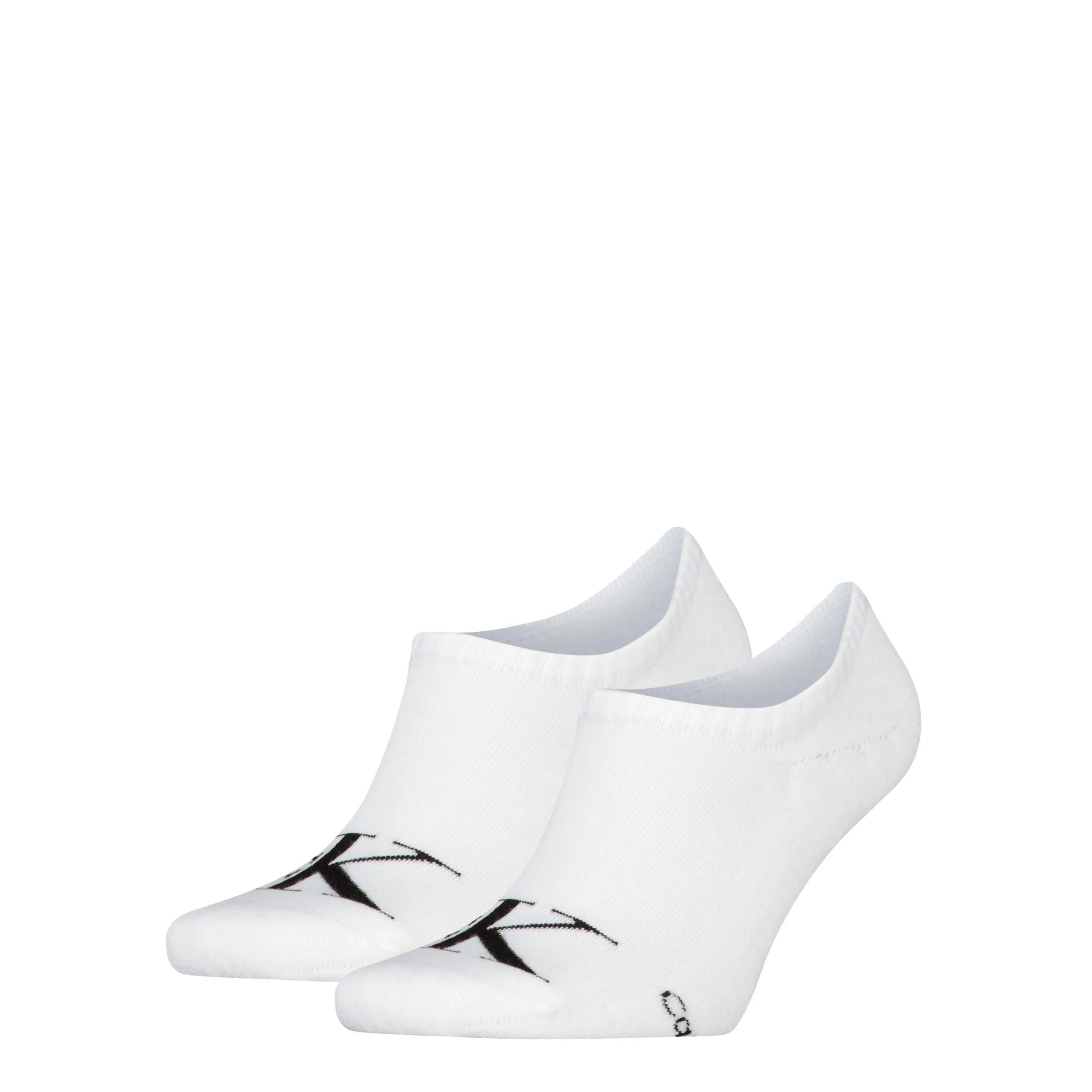 Calvin Klein Jeans Heren Footies 2-Pack Monogram Wit