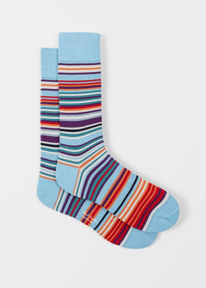 Paul Smith Herensokken Hawkins Stripe Lichtblauw