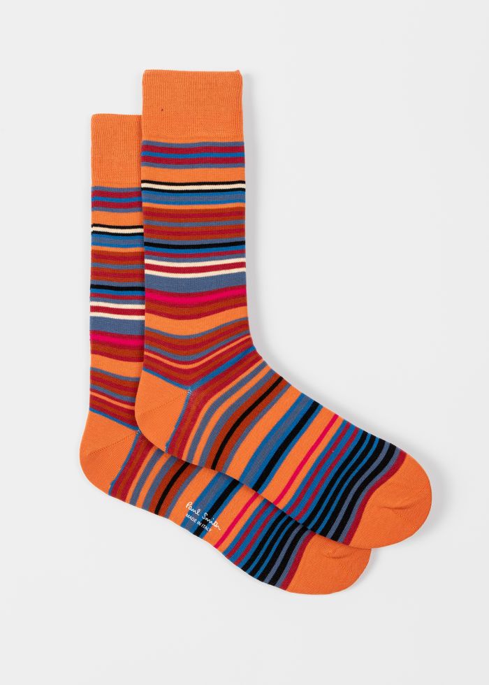 Paul Smith Herensokken Hawkins Stripe Oranje