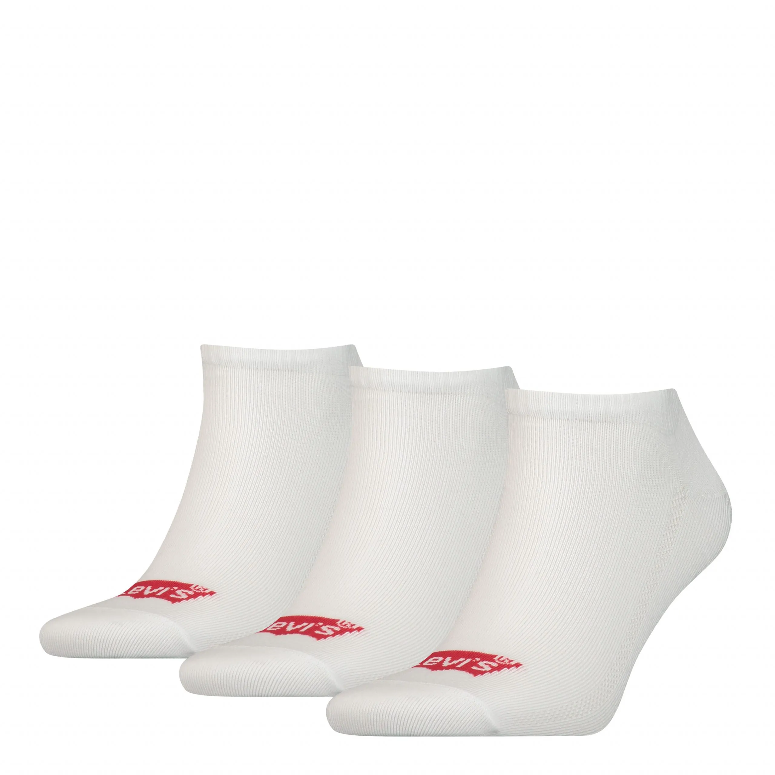 Levi's Heren Sneakersokken Low Cut Batwing Logo 3-Pack Wit
