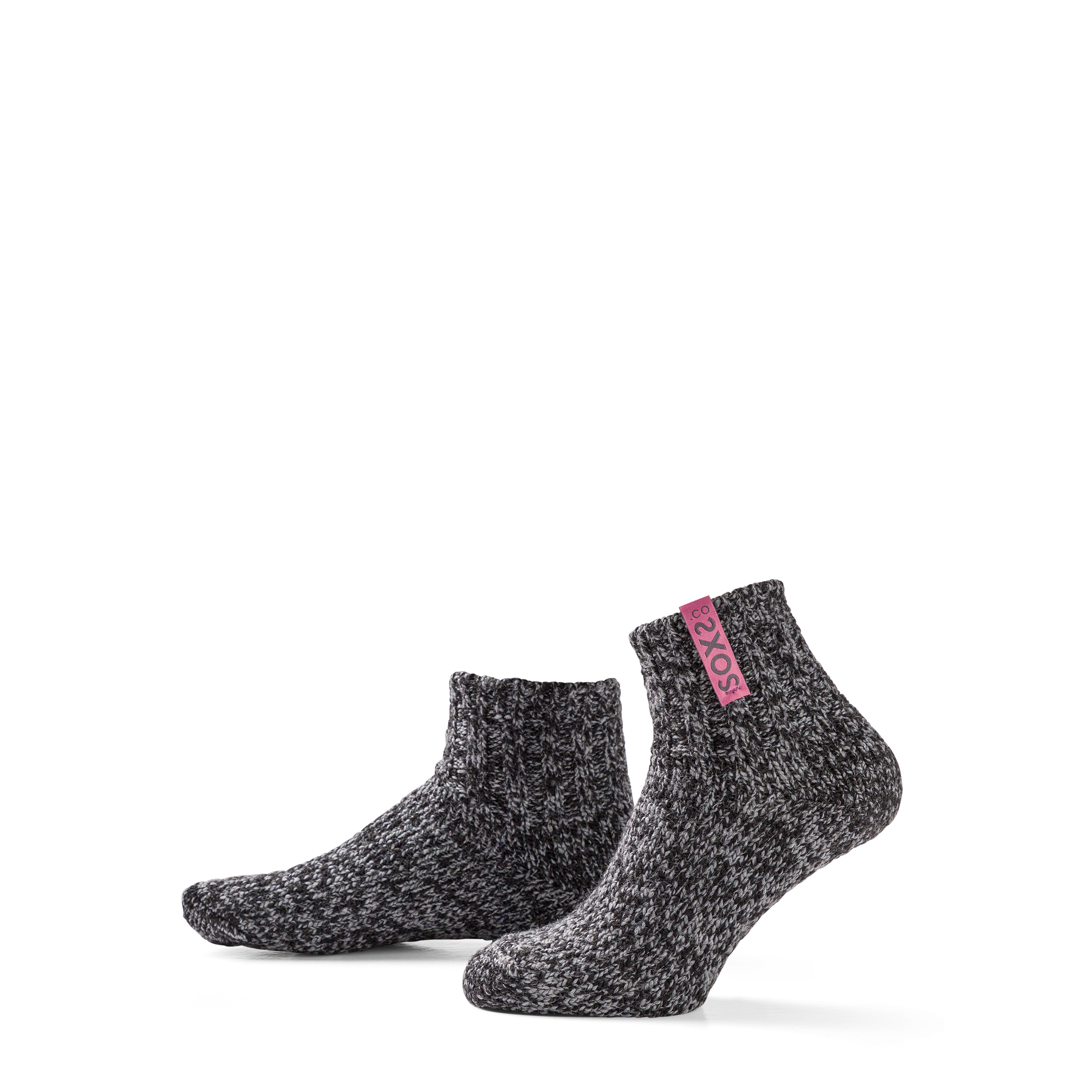 SOXS Dames Huissokken Antislip Cashmere Mist Low Dark Grey