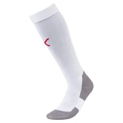 PUMA Unisex Team LIGA Core Voetbalsokken Wit / Rood
