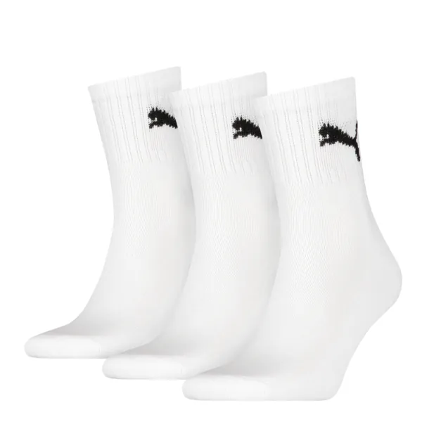 PUMA Unisex Short Sportsokken 3-Pack Wit