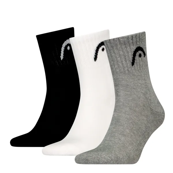 HEAD Unisex Sportsokken Short 3-Pack Grijs / Wit / Zwart